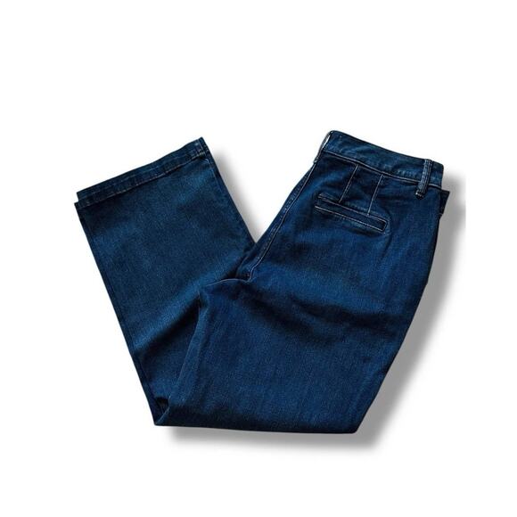 New Lane Bryant Signature Fit Wide Leg High Rise 16 S Denim Dark Blue Jeans NWT - Picture 2 of 8
